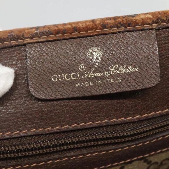 GUCCI GG Supreme Web Sherry Line Tote Bag PVC Beige Gold 39 02 091 Auth - Picture 9 of 15